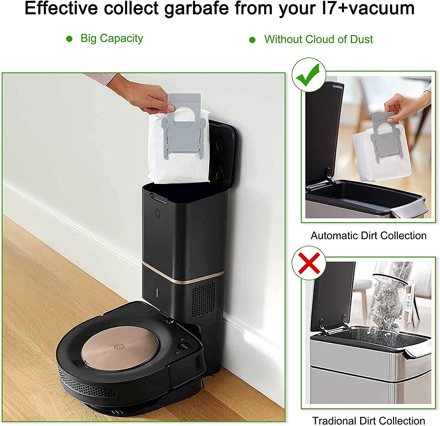 Verilux 4PCS Replacement Bags for iRobot Roomba i7 i7+ s9 s9+ Clean Base Vacuum Cleaner Parts Dust Bags Verilux 4PCS Replacement Bags for iRobot Roomba i7 i7+ s9 s9+ Clean Base Vacuum Cleaner Parts Dust Bags